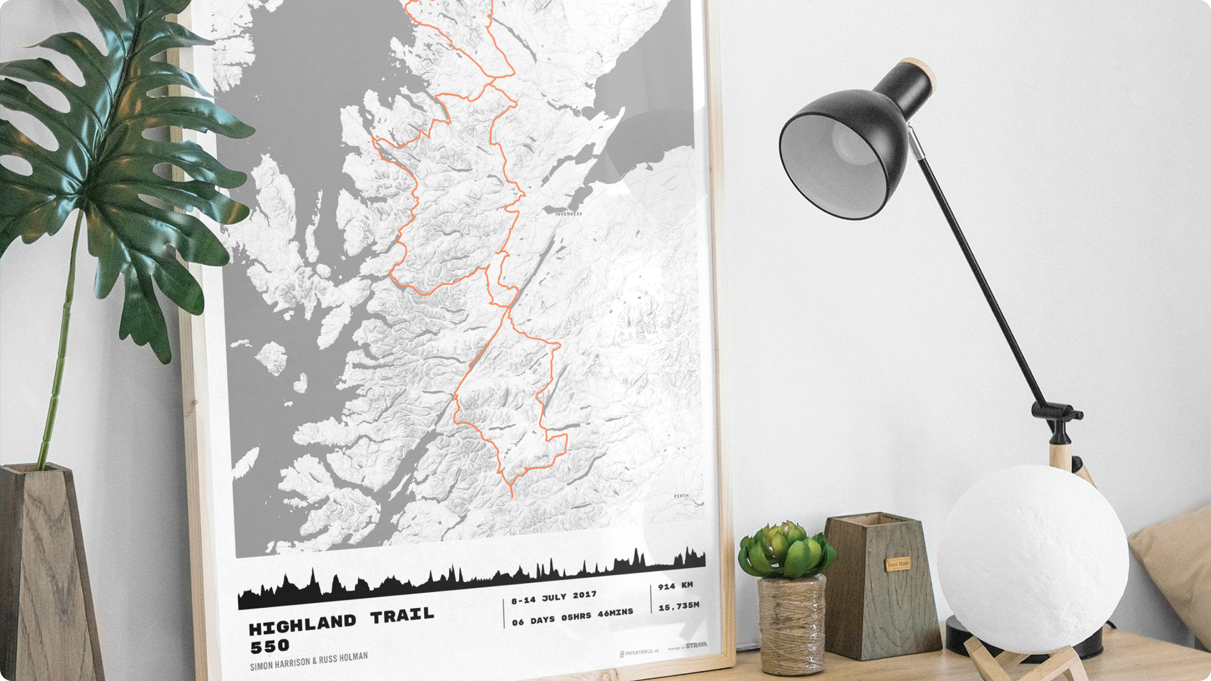 Example map print on desk